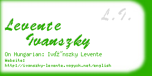 levente ivanszky business card